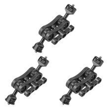 3X Doppelter 1/4 Kugel Kopf Adapter Magic Arm Crab Clamp 3/8 Mount Licht Feld Monitor Kamera StäNder Halterung - Schwarz
