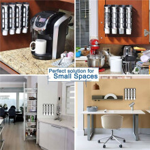 6pcs Coffee Pod Holder Side Mount for K Cup Pods Dispenser for Single-Serve Coffee Makers Black