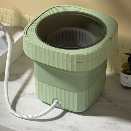 Folding Washing Machine Portable Small Washing Machine  Underwear Cleaning Machine Green US Plug 1