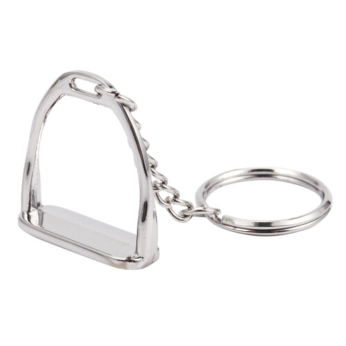 2Pcs Simple Elegant Design Western Stirrup Keychain Key Ring Hanger Tool 2