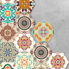 20X Non-Slip Vinyl Floor Sticker for Home Decor, Hexagon Pvc Wall Tile Decal, Peel and Stick Self-Adhesive, for Kitchen