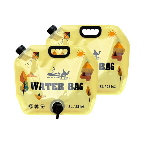 Folding Water Bag Foldable Drinking Water Carriers-Khaki