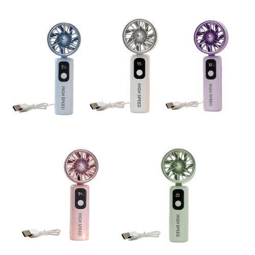 Portable Mini Fan Powerful Handheld Fan with Digital-Pink 1
