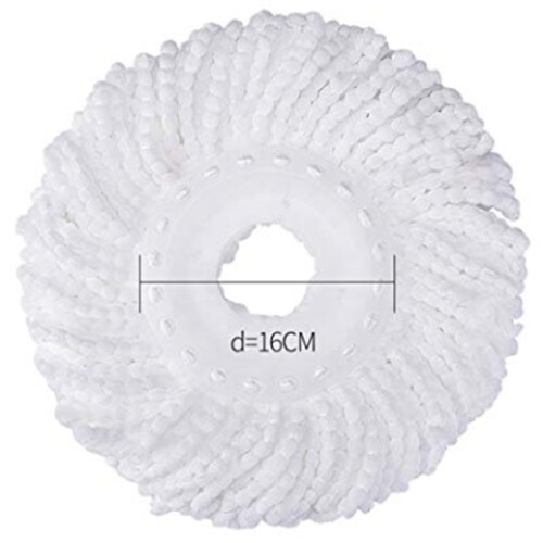 Mop Micro- Refill for 360 Spin Magic Mop-Microfiber Replacement Mop -Round Shape Standard Size (White-6 Pack) 1