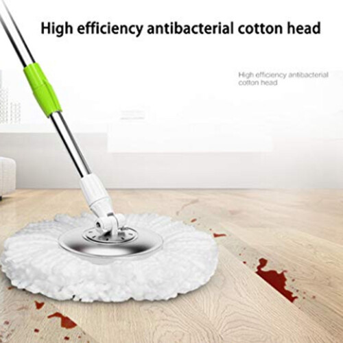Mop Micro- Refill for 360 Spin Magic Mop-Microfiber Replacement Mop -Round Shape Standard Size (White-6 Pack) 2