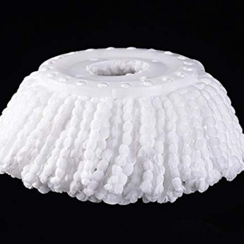 Mop Micro- Refill for 360 Spin Magic Mop-Microfiber Replacement Mop -Round Shape Standard Size (White-6 Pack)