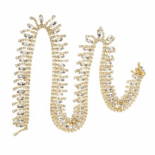 Elegant White Rhinestone Trim 1yd, 3cm Wide, Tassel Design