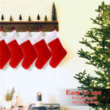 30PCS Red Christmas Stockings Christmas Stockings Holder Socks Home Fireplace Gift Storage Bags for Holiday