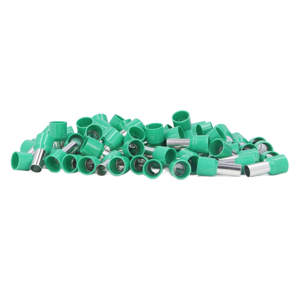 100Pcs Green Insulated Round Tube Terminal Crimps Awg 6 E16â12 8211390485670