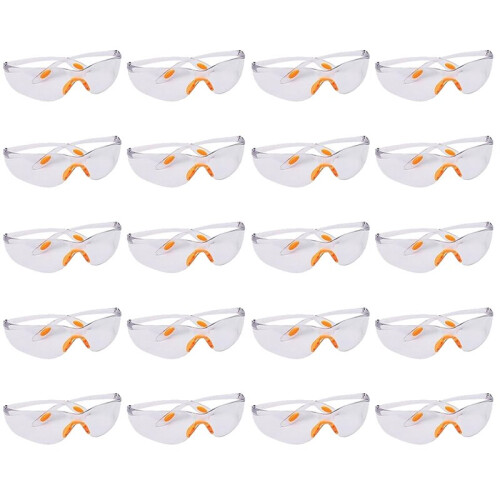 Safety Glasses for Work & Lab, Protective Chemistry Laboratory Goggles,Comfortable Serviceable Impact-Resistant 20 Pack