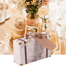 200 Pezzi Valigia Favore Scatola Festa Favore Caramella Scatola, Vintage Carta con Tag E Corda