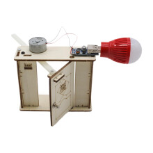 Wooden Hand Generator Kit DIY Mechanical Energy Conversion STEM Educational Toy for Kids