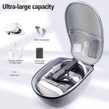 For Meta Quest 3 Nine-Piece VR Storage Bag Set Headset, Controller, and Main Unit Silicone Protective Covers White