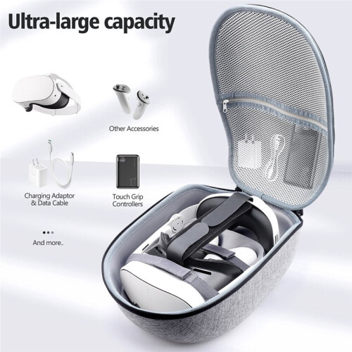 For Meta Quest 3 Nine-Piece VR Storage Bag Set Headset, Controller, and Main Unit Silicone Protective Covers White