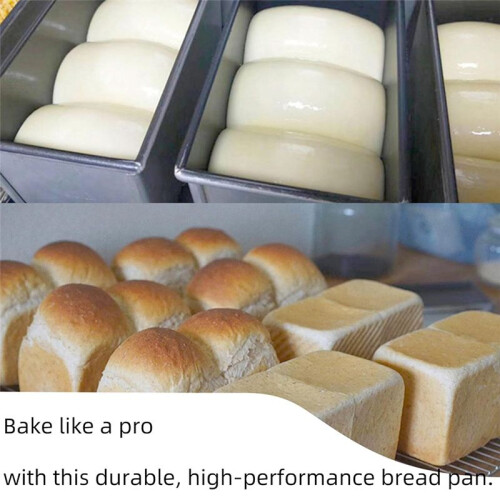 Loaf Pan with Lid, Dough Capacity Rectangular Bread Pan, Non-Stick Long Bread Pans for Homemade Bread,Pullman Loaf Pan 1