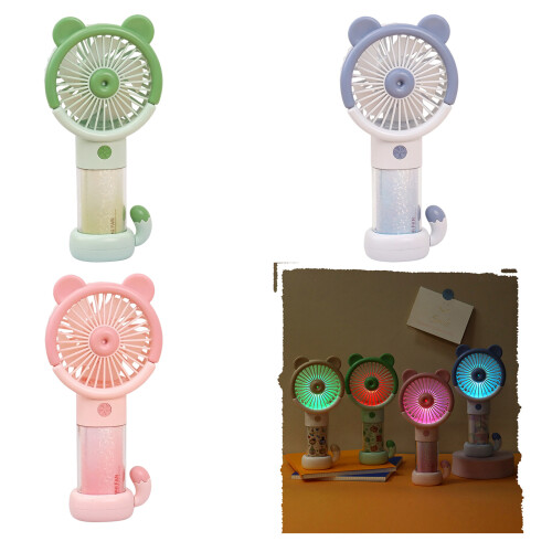 Multipurpose USB Handheld Fan Portable Colorful Lamp-Green 2