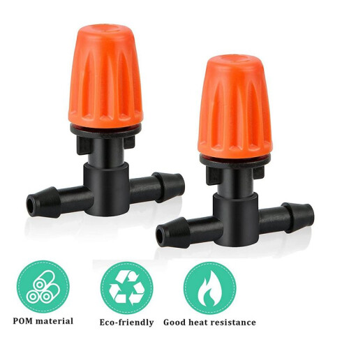 200 Pcs Three-Way Atomizing Nozzle, Adjustable Mist Nozzles, Drip Irrigation Emitters, Greenhouse Watering System 2