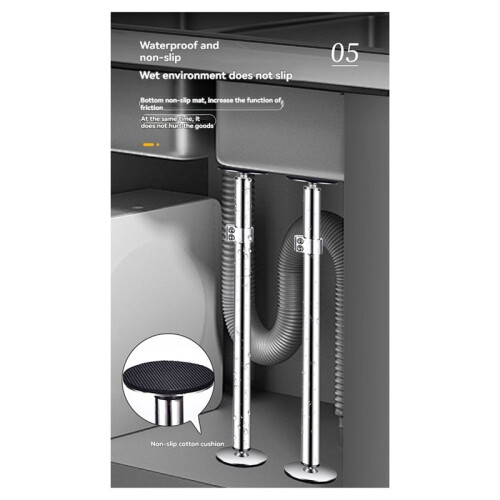 Undermount Sink Brackets, Undermount Sink Support, Adjustable Stainless Steel Sink Legs Installation for Kitchen 1