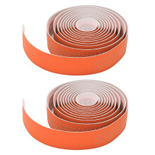 Orange PU + EVA Bicycle Handlebar Tape with End Plugs, Anti-Slip