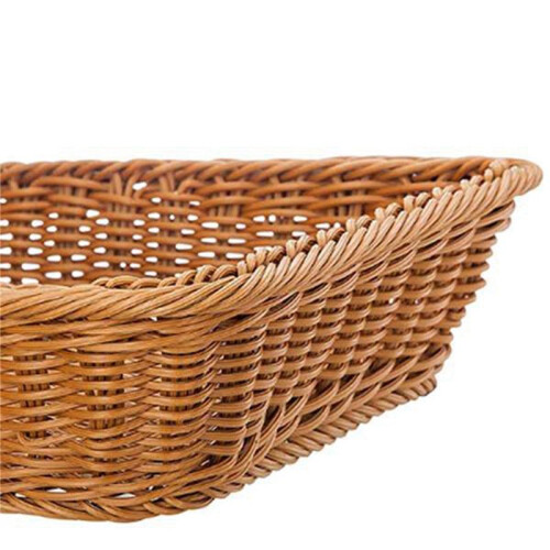 4 Pcs Rectangular Basket for Table or Counter Display for Bread,Fruits and Vegetables Wicker Baskets for Markets,Bakery 2