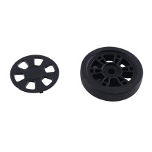 55mmx12mm Luggage Wheels Replacement Wear Resistant Environmental Protection PU Suitcase Replacement Wheels Black 2Pair