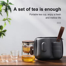 Premium Travel Tea Set - Portable Tea Infuser Mug with Glass Liner, Magnetic Lid - Ideal for Travel and Office Use