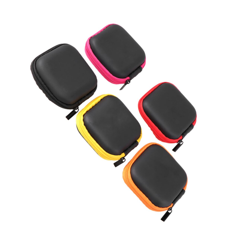 Pu Leather Earphone Storage Case, Compact Travel Cable Organizer Pouch For Usb Cables And Chargers 9073542685272