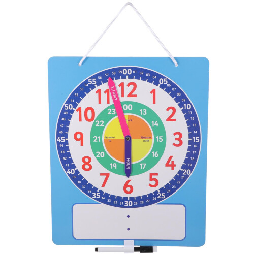 Teaching Clock with Dry Erase Board, AnalogDigital Learning Clock for Kids Classroom Practice