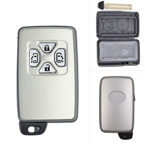 2X Car  Card Remote Car Key Shell Case Fob 4 Button for  Alphard Estima Vellfire 2
