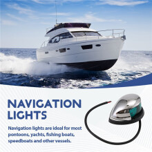1Pcs 12V Navigation Lights LED Zinc Alloy Bow Light Marine Boat LED Red Green Pontoons Sailing Signal Lights