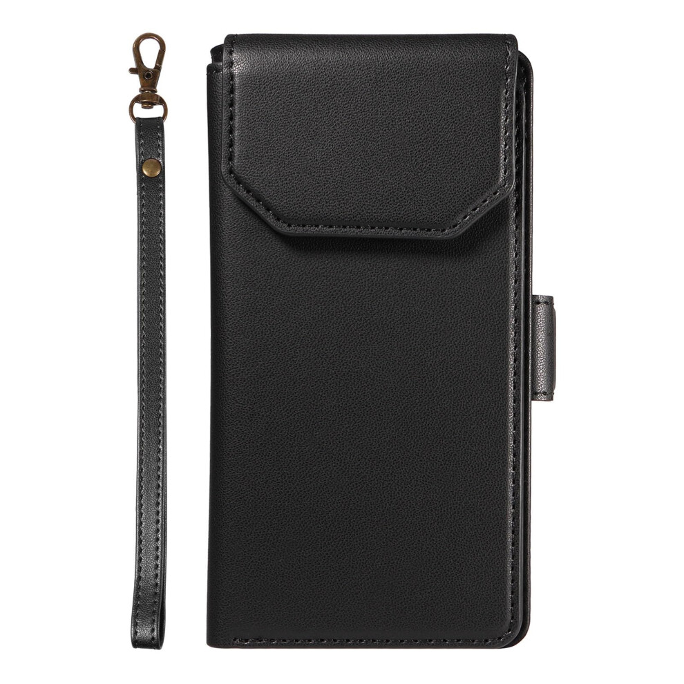 Wallet Case Leather Flip Cover With Card Holder Magnetic Closure Kickstand For Samsung Galaxy S25 Plus Black 9330225960416