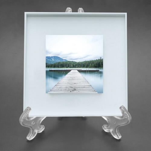 2X Support de cadre de photo transparent de 7 pouces de soins pliants 2
