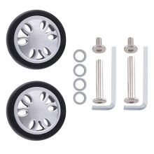 M6 50 mm x 12 mm Gepäckkoffer Ersatzräder Verschleißfeste PU-Nachlaufrolle Deluxe Reparaturwerkzeug 2 Paar