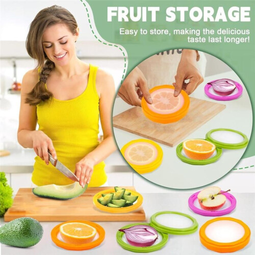 4pcs Silicone Fruit Storage Containers, Reusable Fresh Food Savers Fruit and Vegetable Storage Box 2