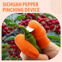 10set Gardening Silicone Thumb Knife with Finger Cots Thumb Knife Picker for Fruits Vege L