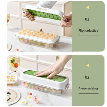 24Grid Perstype Ijsblokjesvorm, Siliconen Perstype voor Levensmiddelen, DIY Ijsblokjesvorm, A