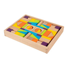 Wooden Building Blocks Set for Kids, Colorful Stacking Toys, Montessori Educational Play