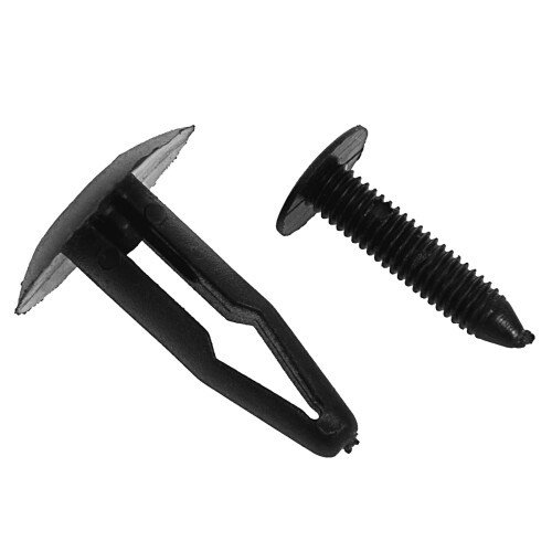 50Pcs Plastic Rivets Fastener Car Bumper Push Clips 32mm Long Black 2