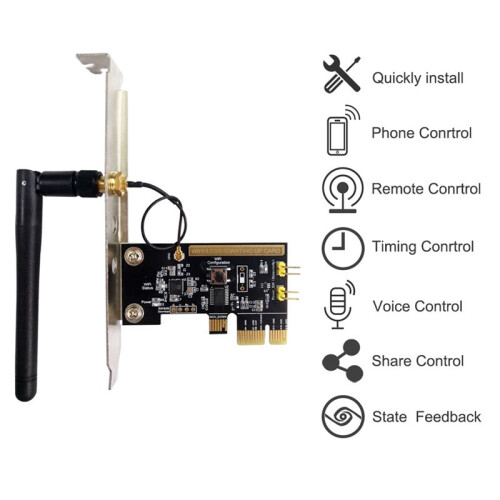 2X WiFi Wireless   Relay Module  PCI-E Desktop  Card Restart  Turn /OFF PC Remote Control 2