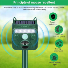 Animal Repellent Outdoor Solar Animal with Motion Sensor&LED Strobe Light Cat Repellent Outdoor Deer Repellent Devices