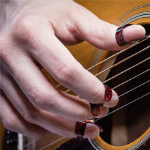 8X Ballad Guitar Finger Set Guitar Pain-Proof Finger Set Guitar Guitar Finger Thumb Index Finger Set(Red)