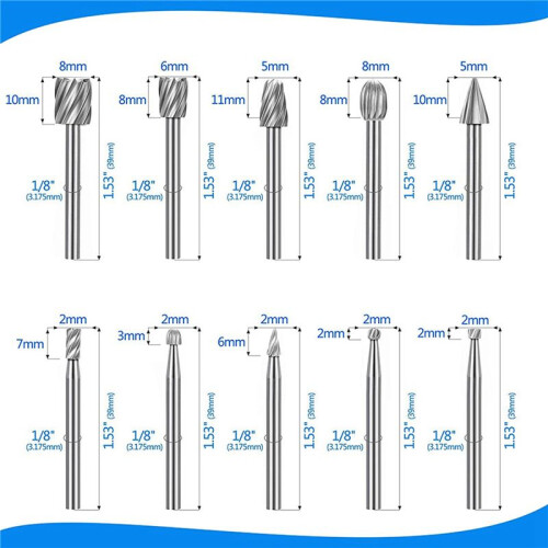 40Pc HSS Router Carbide Engraving Bits for  Router Bit Set 1/8 Inch(3mm) Shank for  Proxxon Rotary Tools 1