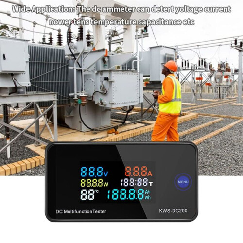 Digital Voltmeter Ammeter KWS DC200 100A LCD Display Power  Multimeter No Battery, LCD Display Ammeter