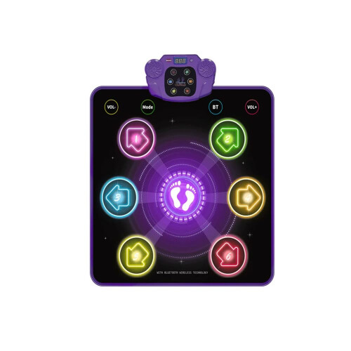 LED Bluetooth Dance Mat for Kids with Interactive LED Arrows, 8Key Rechargeable, Music Sync