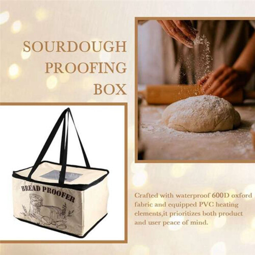 Bread Proofing Box with Heater for Precise Temperature Fermentation, Folding Zippered Dough Proofer Warming Box EU Plug 2