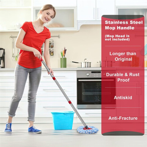 Spin Mop Replacement Handle, 30-58 Inch Adjustable Stainless Steel Stick Compatible with , Germany Screw Joint A