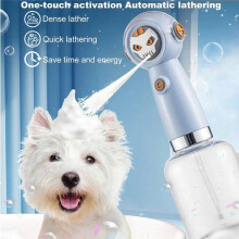 Distributeur de Shampoing Électrique pour Chien, Distributeur Automatique de Shampoing Moussant pour le Bain des Chiens et des Chats, Rechargeable, A