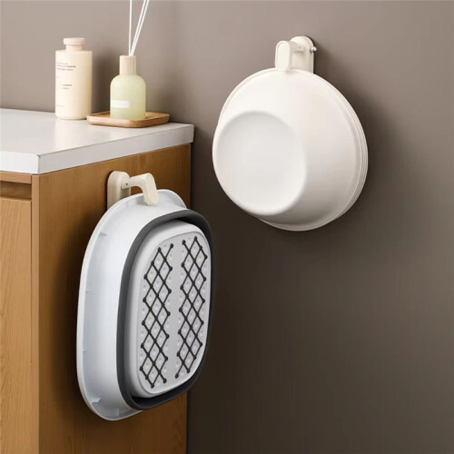 Suction Cup Washbasin Hook - Detachable, Adjustable Wall-Mounted Basin Rack for Bathroom & Kitchen Storage 1