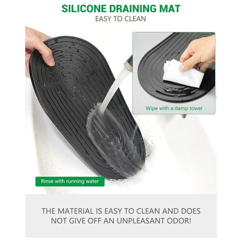 Dish Drying Mat, Silicone Mat Compatible for  Duo, Silicone Underlay Protects the Kitchen Worktop 1