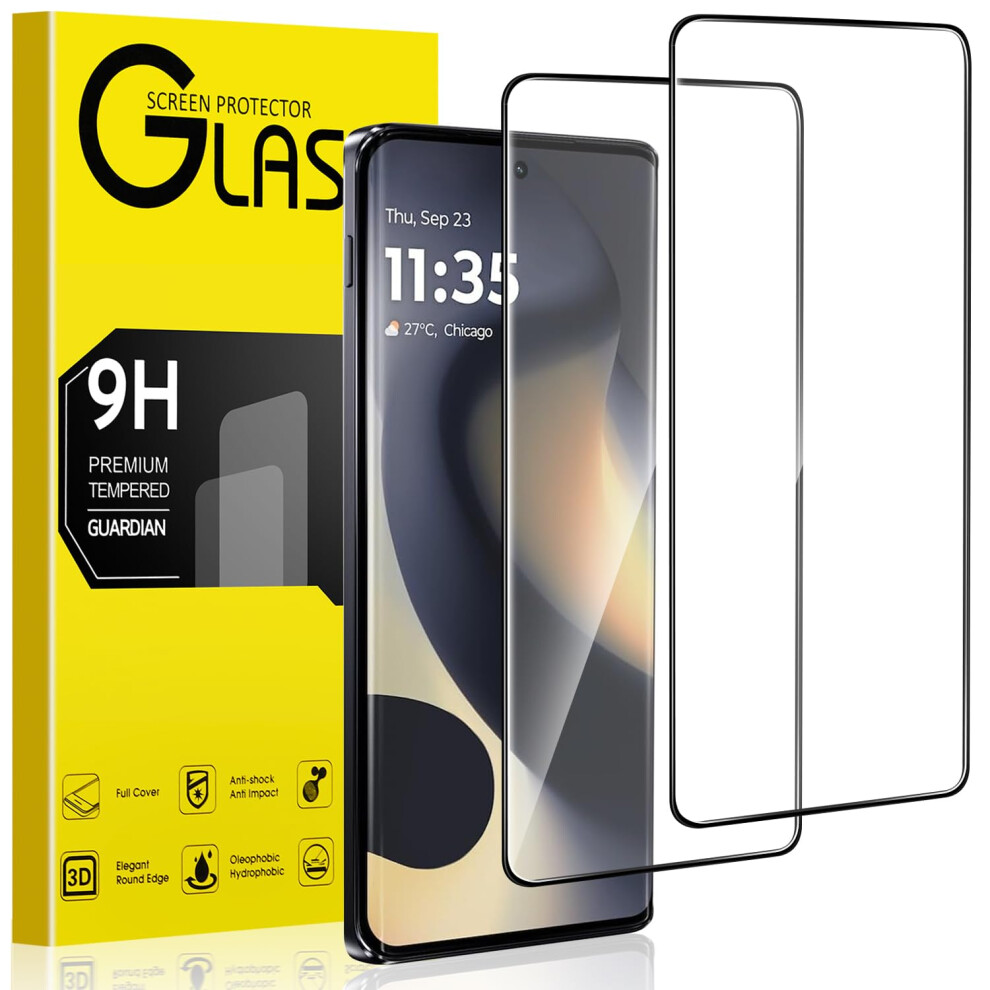 2 Pack Screen Protector For Motorola Edge 2024, 9H Antiscratch Tempered Glass, 3D Curved, Bubble 9330225960843